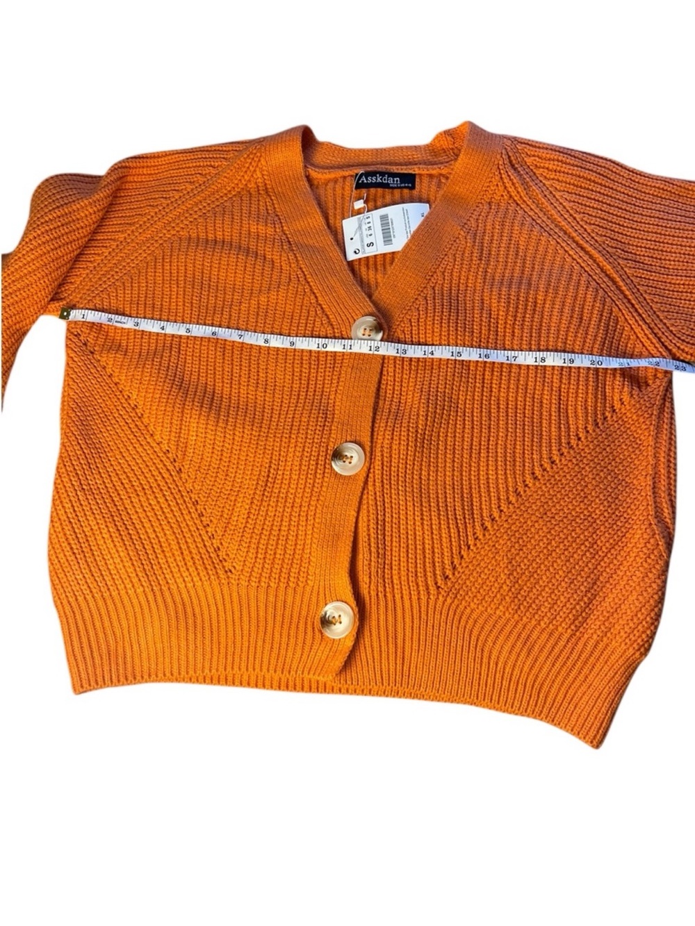 Asskdan Women's V-Neck Button
Down Knit Lantern Sleeves
Cardigan Size Small - Picture 6 of 11